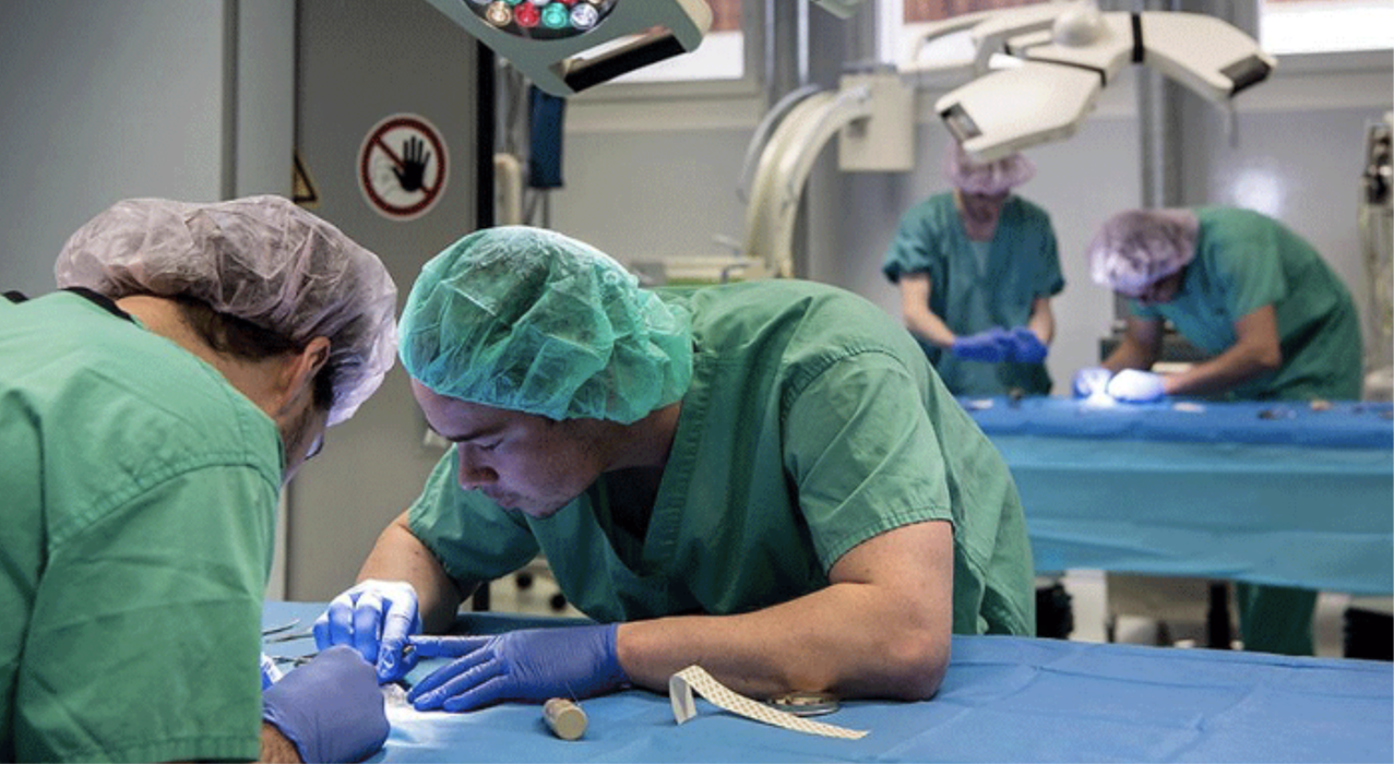 Medical professionals in surgical training